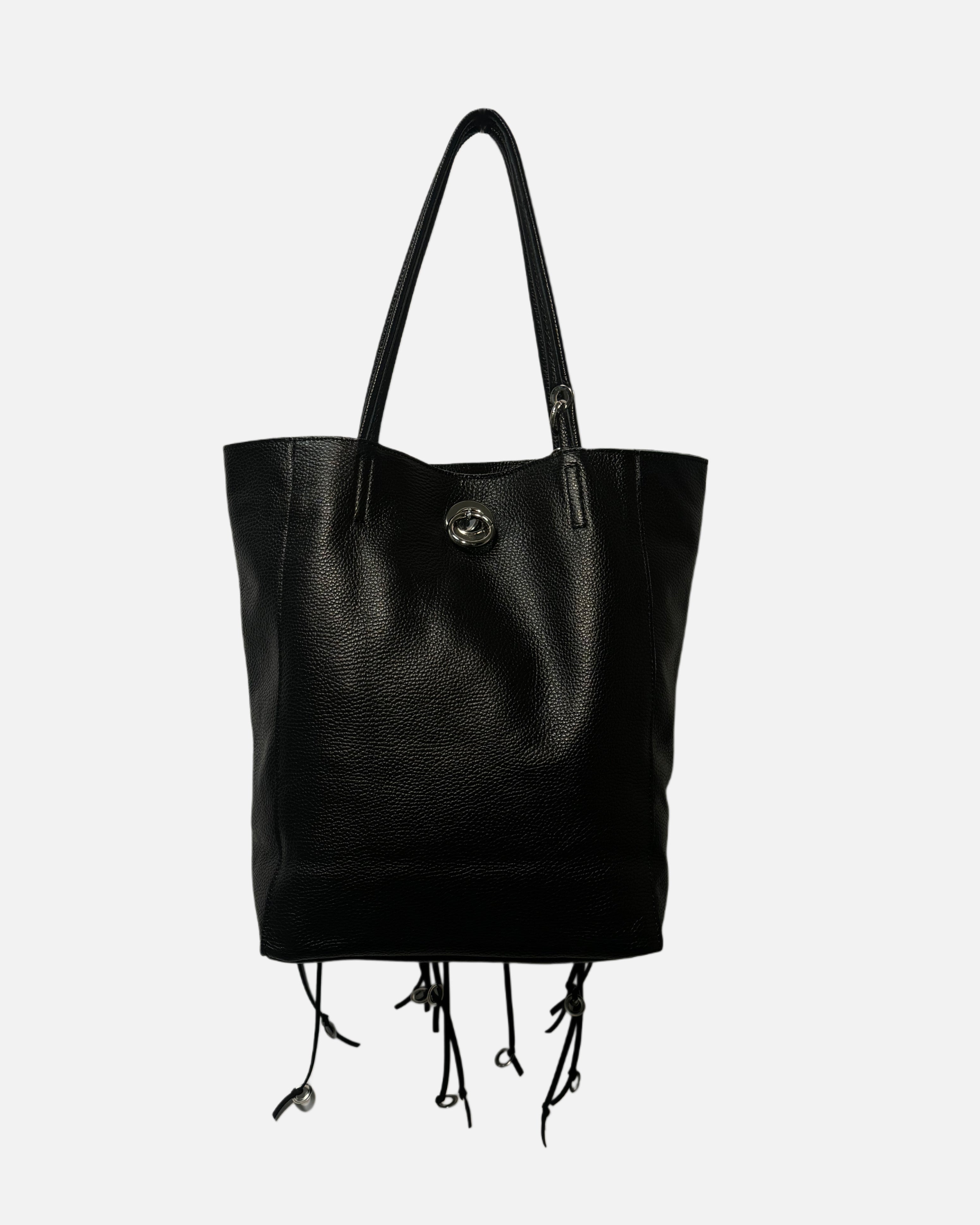 Black Eyelets Shopper