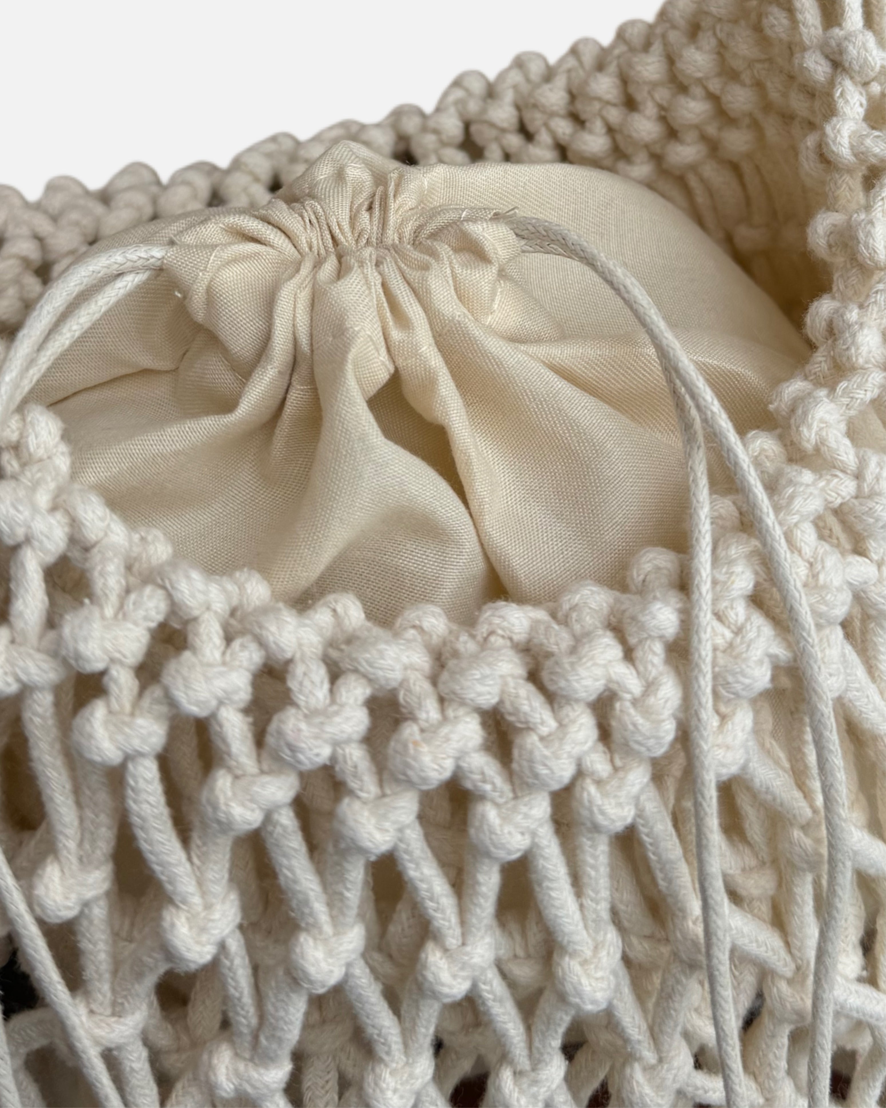 White Macrame Bag