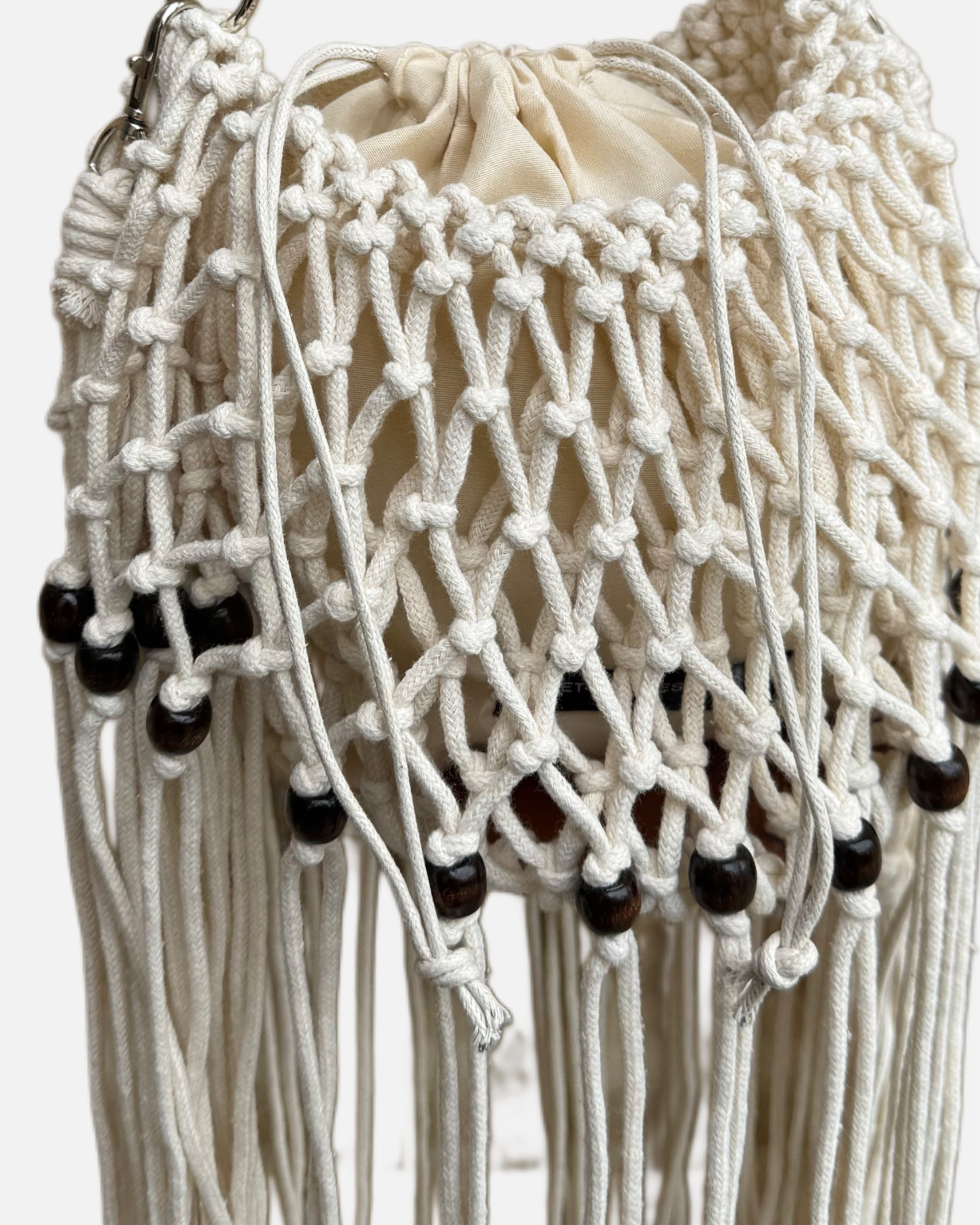 White Macrame Bag