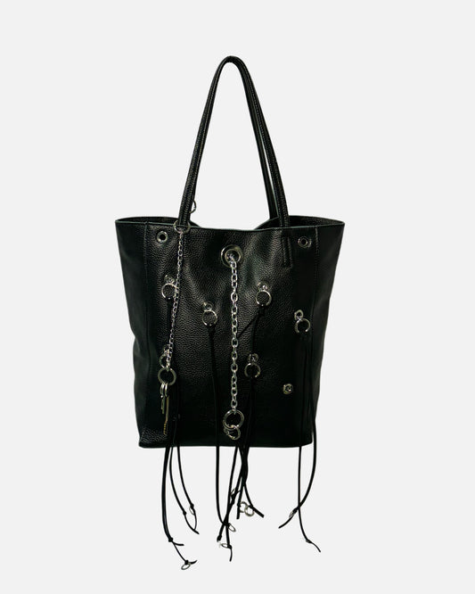 Black Eyelets Shopper