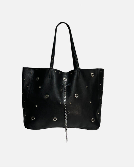 Black Leather Shopper