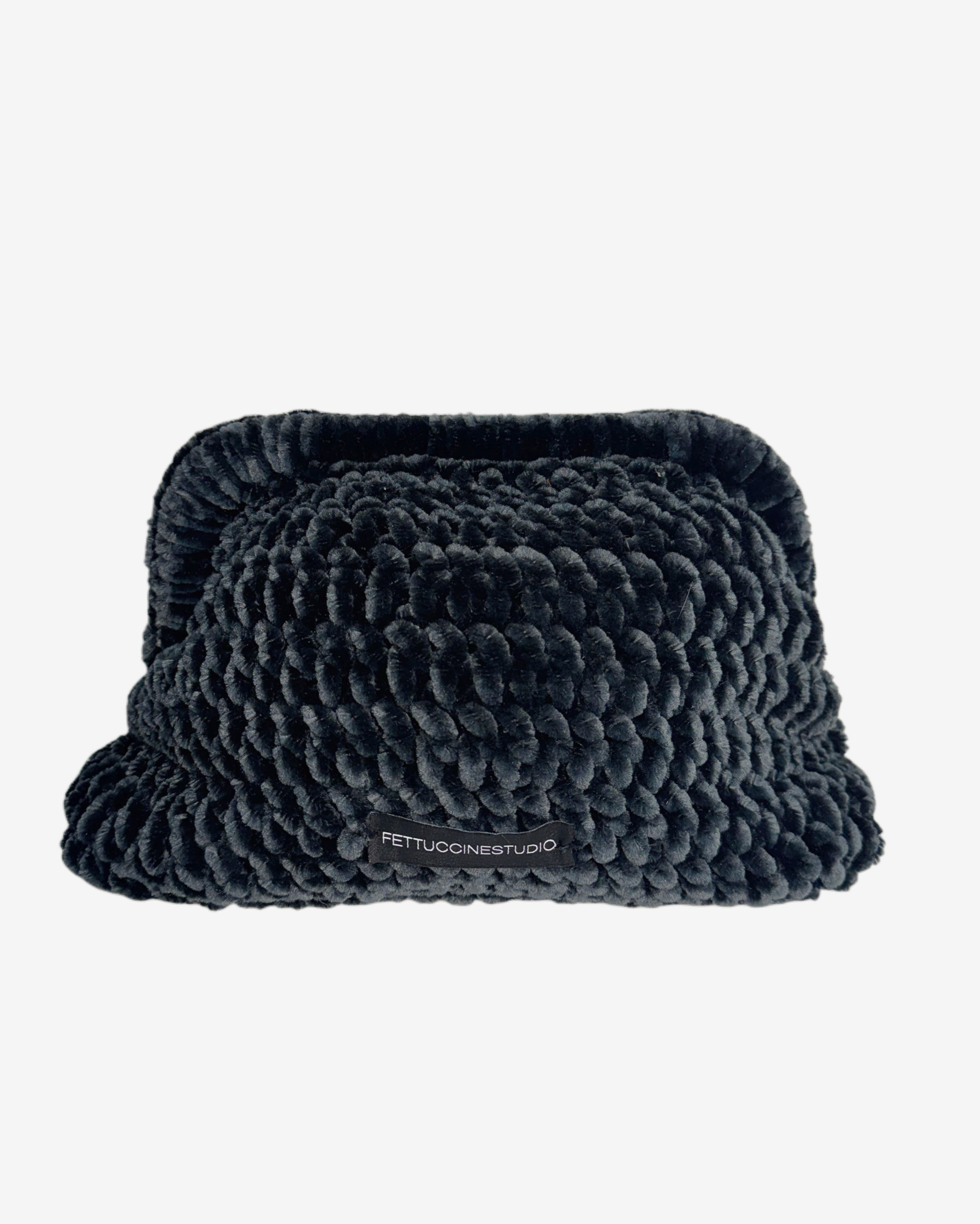 Dark Grey Velvet Clutch