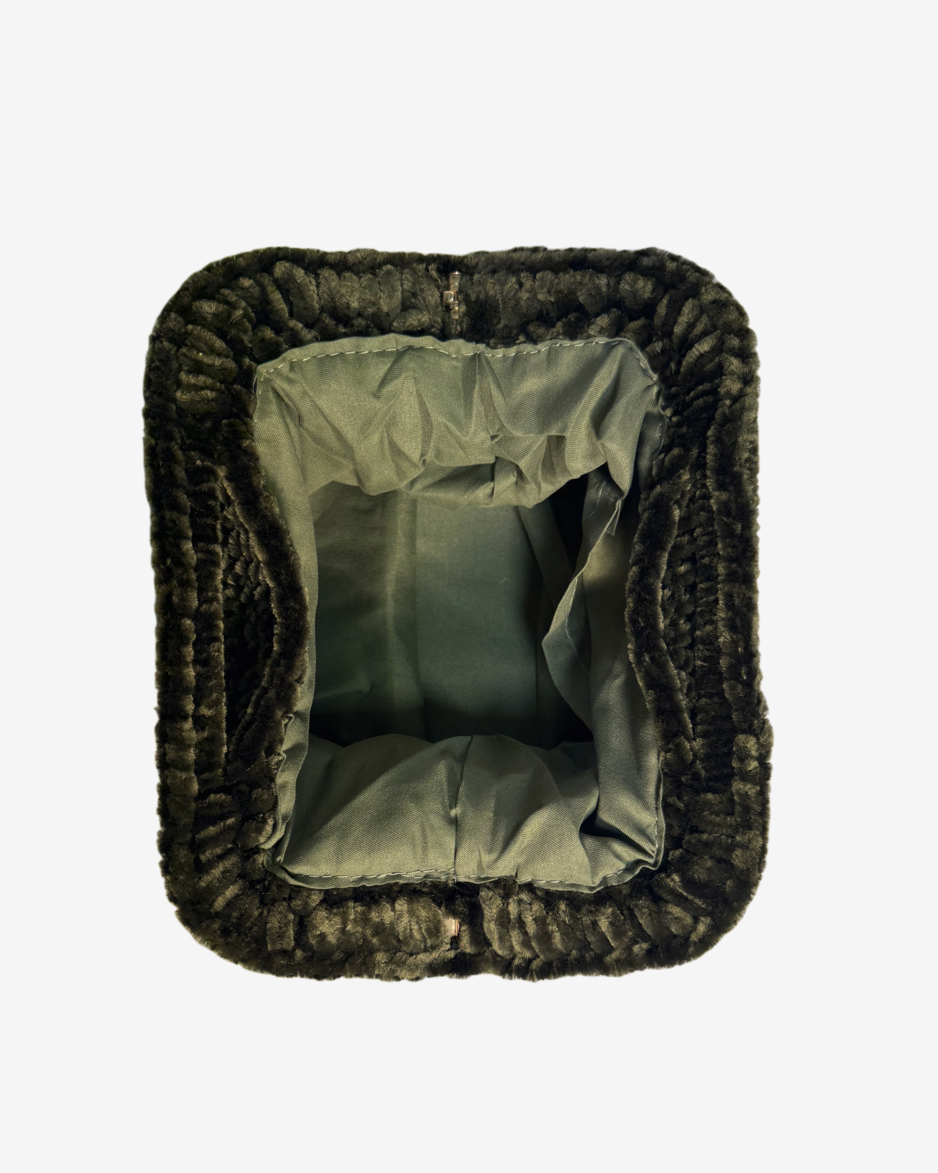 Military Green Velvet Clutch